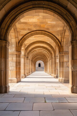 Fototapeta premium An archway, the entrance to an ancient stone castle. Traveling through the castles of the Middle Ages.