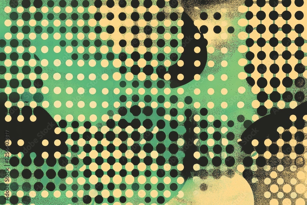 Wall mural a contemporary template with an abstract halftone pattern, featuring a backdrop of large-scale dots 