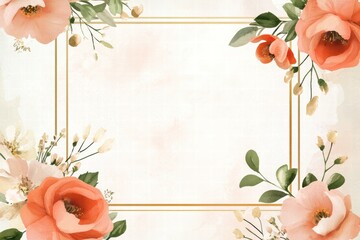 Elegant wedding invitation template featuring floral elements for a romantic occasion