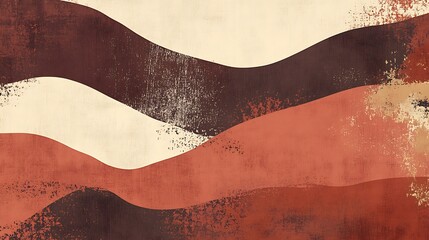 Obraz premium Abstract Wavy Landscape in Earthy Tones