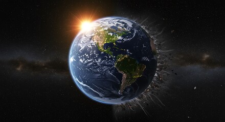 Fototapeta premium Earth's Demise: A Cosmic Catastrophe