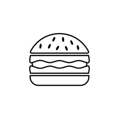Burger Icon. Burger Vector Icon in line style design. Burger Symbol.