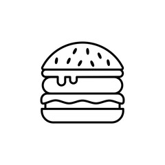 Burger Icon. Burger Vector Icon in line style design. Burger Symbol.