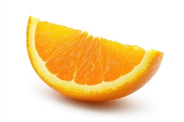 Isolated orange wedge with a clear background