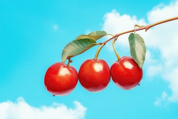 Juicy jujube against a blue sky