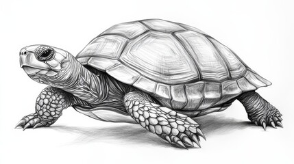 Fototapeta premium turtle sketch on white background vector