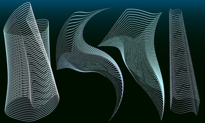 Abstract background with geometric wave lines. Futuristic geometric shapes. Illustration of...