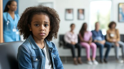 Frustrated parent at a doctor's office. Featuring long waits for appointments