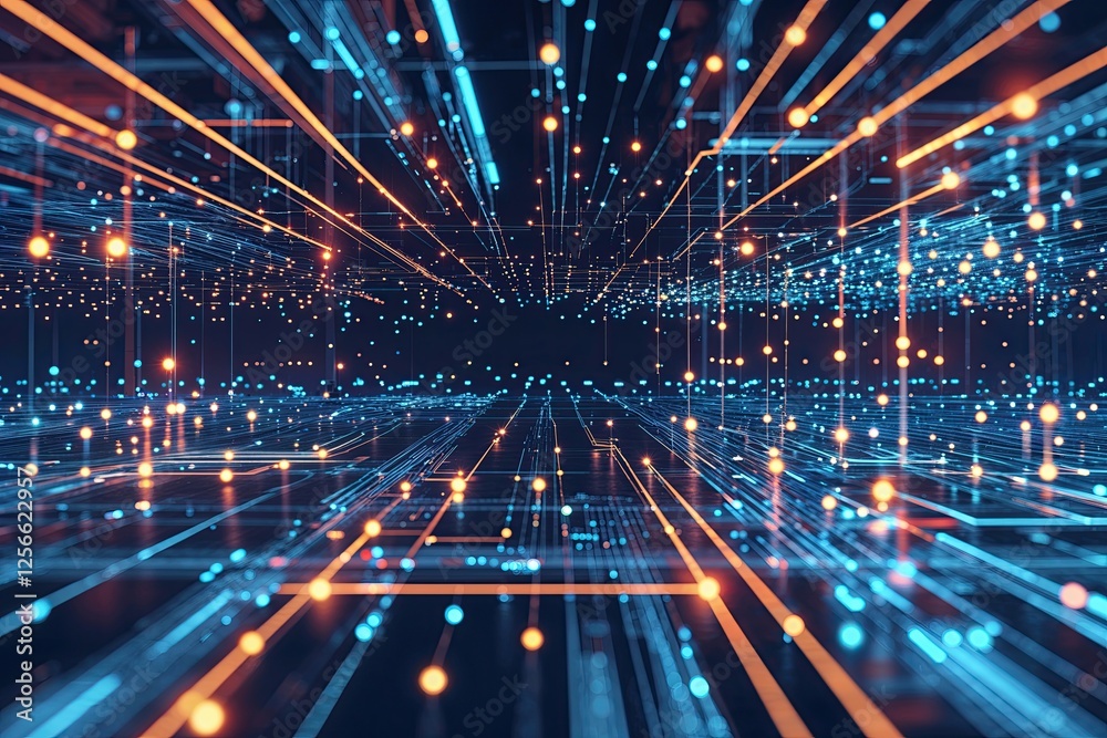 Poster tech-inspired background designs featuring lines and dots for enhanced digital connectivity and big 