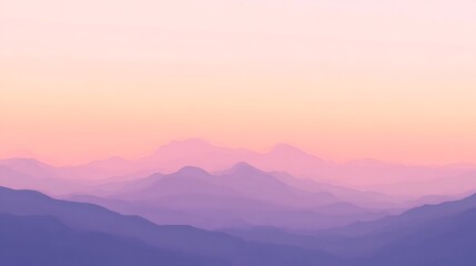 Fototapeta premium Pastel Hues Of Mountains At Sunrise