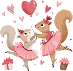 Squirrels Dancers Valentine's Day