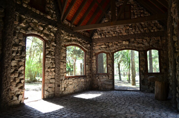 Obraz premium Interior shot of a medieval style house in Campanópolis, City of Buenos Aires.