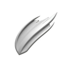 silver metallic brush stroke with smooth reflective texture, high quality png isolated on transparent background