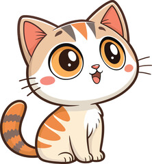 Obraz premium cute cartoon red cat on the white background
