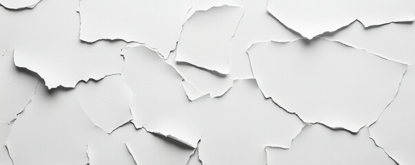 Obraz premium Abstract texture of torn white paper sheets layered artfully