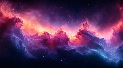 Fototapeta premium Cosmic Colors Blending in a Celestial Scene