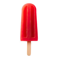 Red ice cream on white background. Generative Ai.