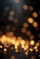 Abstract Golden Bokeh Lights Overlay for Festive Backgrounds and Designs