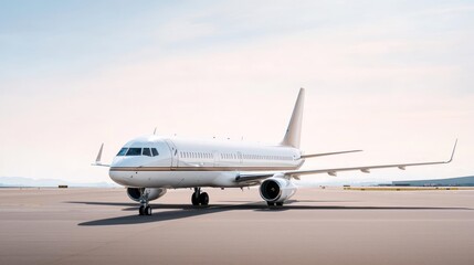 Obraz premium White Airplane On Airport Runway