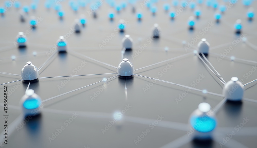 Poster abstract network connection nodes.