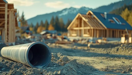 Under Construction  A Glimpse into the Foundations of a Mountainside Housing Development Project