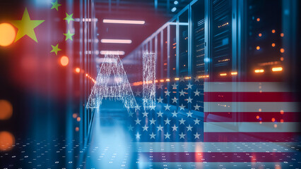 AI-powered digital world competition, China vs USA technological supremacy