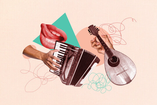 abstract musical instruments, hands, mouth, playing clip art preview