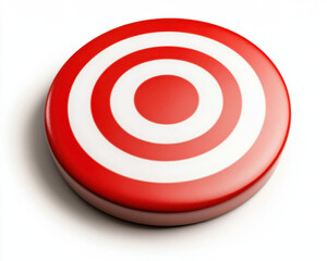 Red and white bullseye target with smooth surface, ideal for games or sports