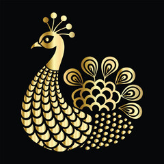 Peacock Crochet Logo | Elegant Floral Ornaments | Black Vector Design | Artistic & Delicate Style.
