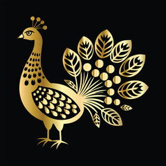 Peacock Crochet Logo | Elegant Floral Ornaments | Black Vector Design | Artistic & Delicate Style.
