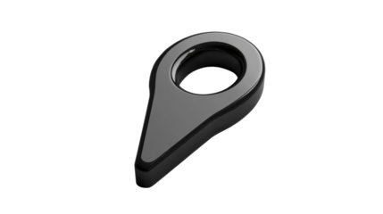 Black location pin icon showing accurate position on transparent background