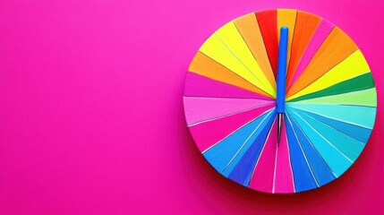 Obraz premium Colorful wheel on pink background.