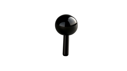 Black push pin on transparent background, perfect for presentations and mockups