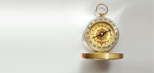 Exploring navigation techniques with a vintage compass studio setting still life calm environment close-up view historical concept