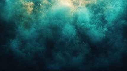 Abstract underwater scene with swirling teal and blue hues, creating a mystical, serene atmosphere