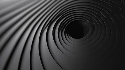 Obraz premium Black metallic vortex is swirling, forming a dark abyss