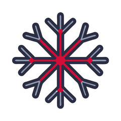 Obraz premium Stylized snowflake icon with red accents and modern design