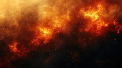 Dramatic fiery background depicting an intense blaze with swirling flames and glowing embers