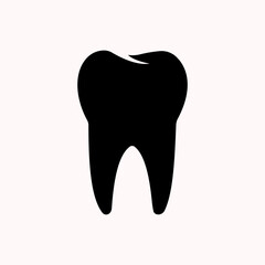 This is a Tooth vector silhouette on white background