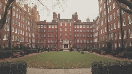 Naklejka premium Relaxing afternoon in a historic courtyard photography urban environment wide angle tranquility