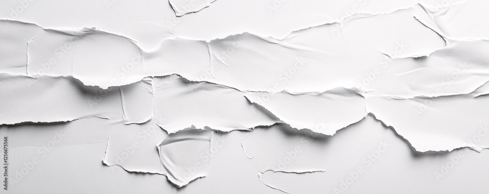 Leinwandbilder white torn paper collage creating abstract background texture