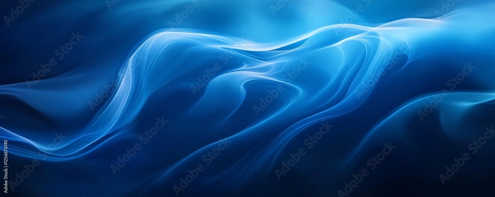 Poster Abstract blue background with flowing lines creating a sense of movement