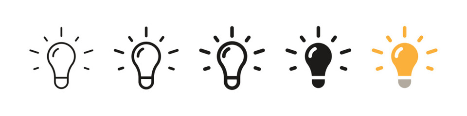 Light bulb icon set. lamp icon symbol collection , creative good idea logo. innovative idea icon sign in flat style. vector illustration