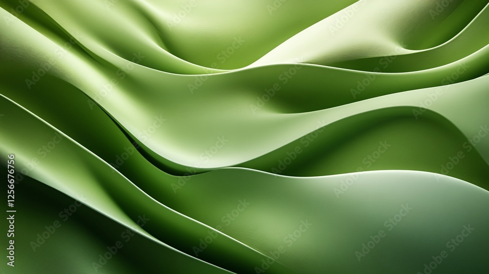 Poster abstract green background forming smooth wavy shapes