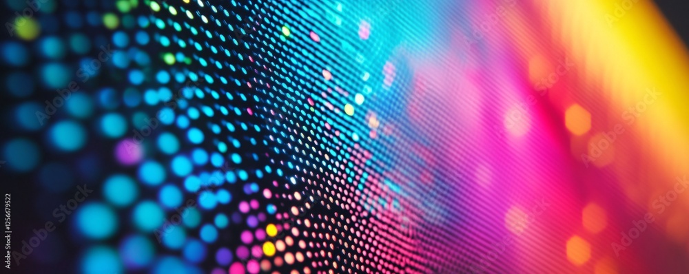 Aufkleber Abstract colorful led light display showing pixels