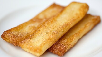 Crispy Golden Brown Fried Pastries Served on a White Plate