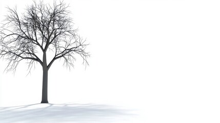 Fototapeta premium Solitary tree in snowy landscape winter scene nature photography minimalist environment peaceful viewpoint