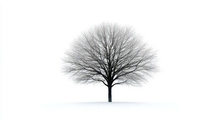Lonely winter tree in snowy landscape nature photography minimalist viewpoint serene environment