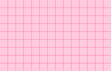 シンプルなパステルカラーのチェック柄（ピンク）、グラフチェック、ラインチェック、方眼、背景素材