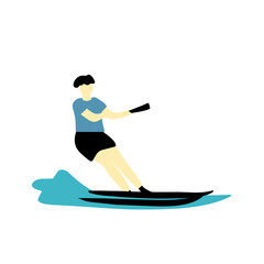 waterski and wakeboard vector illustration